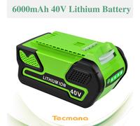6.0Ah 40V Li-ion Batteria per Greenworks G-MAX 40V 29462 29472 22272 20302 29252
