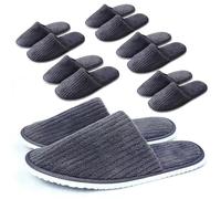 6/10/12 paia di pantofole da spa per ospiti, lavabili e riutilizzabili, pantofole usa e getta per donne e uomini, in pile jacquard, design a punta chiusa, per hotel, bagno, camera da letto, matrimoni