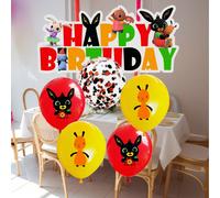 6/10/12 pezzi di set di palloncini neri a tema coniglietto, perfetti per feste di compleanno del bambino, feste a tema, raduni familiari, feste di Capodanno 12 polliciFumettocolla di latice