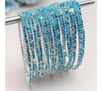 6/10/20/60 pezzi Braccialetti a fascia sottili ed elastici, colorati e lucidi, per impilare, per donne, bianchi, blu, viola, rosa, verdi, marroni, braccialetti da tennis, regalo per feste e vacanze 60