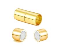 6-10 pezzi/lotto connettori magnetici dorati adatti per braccialetti in pelle con cordino da 3 4 5 6 7 8 10 12 14 15 mm per la creazione di gioielli fai da te - Oro - 10 pezzi x 8 mm