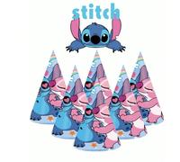 6/12/18/24 pezzi Set di cappelli e palloncini a tema Stitch e Angel di Disney per feste di compleanno, decorazioni a cuore rosa per creare un'atmosfera festiva - perfetto per celebrazioni natalizie al