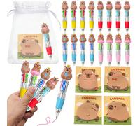 6/12/24/30 pezzi Penne con Toporagno Acquatico, Penne a sfera multicolore 4-in-1, con bloc notes carini, quaderno con memo di Toporagno Acquatico, adatto come regalo di compleanno, premi, omaggi per f