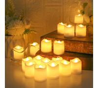 6/12/24/48 pezzi Candele LED senza fiamma di colore caldo, candele in cera realistiche alimentate a batteria, bianco caldo per matrimoni, Natale, cene romantiche a lume di candela, decorazioni per San