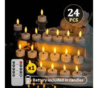 6/12/24 pezzi Candele senza fiamma con telecomando, con timer/telecomando, a batteria, candele LED per desideri, lumini, luci a LED senza fiamma per Ognissanti, San Valentino, Natale, matrimonio, fest