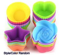 6/12/24 pezzi, pirottini per muffin in silicone, pirottini colorati per cupcake, pirottini per cupcake rotondi, a stella, a cuore, a forma di fiore, stampi per muffin antiaderenti riutilizzabili, uten