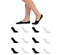 6-12 Paia Calzini Invisibili Donna e Uomo - Fantasmini Salvapiede in Cotone Antiscivolo - Mini Calze Traspiranti con Silicone No-Slip Unisex (IT, Numero, 40, 46, Regular, Corto, 6 Bianchi 6 Neri)