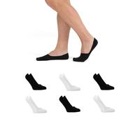 6-12 Paia Calzini Invisibili Donna e Uomo - Fantasmini Salvapiede in Cotone Antiscivolo - Mini Calze Traspiranti con Silicone No-Slip Unisex (IT, Numero, 35, 41, Regular, Corto, 3 Neri 3 Bianchi)