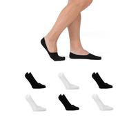 6 | 12 Paia Calzini Salvapiede in Cotone Uomo Silicone Antiscivolo sul Tallone Calze Invisibili Traspiranti No Slip Fantasmini Leggeri 40-46 (IT, Numero, 40, 46, Regular, Corto, 3 Bianchi 3 Neri)