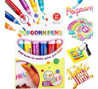6/12 PCS Magic Puffy Pens,Popcorn Pens,DIY Bubble Popcorn Drawing Pens，6pcs