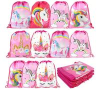 6/12 pezzi Borse organizer per unicorni da sogno - Custodie versatili e piccole per ufficio, viaggio, uso quotidiano | Tessuto non tessuto morbido e facile da trasportare Fumetto,Geometrico,PianteTess