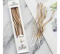 6/12 pezzi Candele per torta di compleanno, Decorazione per torta, Candele a spirale, Candele curve, Candele dorate, Candele argentate, Candele attorcigliate, Candele ad arco, Candele di compleanno, A