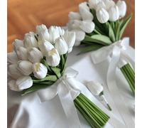 6/12 pezzi di fiori artificiali, profumo di tulipani bianchi, adatto come regalo per la festa della mamma, decorazione da tavolo, regalo per San Valentino e Capodanno, per composizioni floreali fai-da