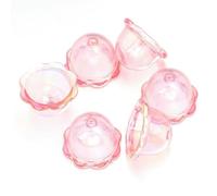 6-12 pezzi di perline distanziatrici a forma di campana a vento glitterata, ornamento fai da te, decorazione per catenelle telefoniche, accessori per la creazione di ciondoli fatti a mano, rosa, 24x