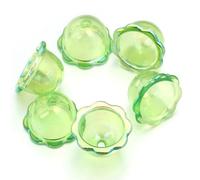 6-12 pezzi di perline distanziatrici a forma di campana a vento glitterata, ornamento fai da te, decorazione per catenelle telefoniche, accessori per la creazione di ciondoli fatti a mano, verde, 24