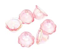 6-12 pezzi di perline distanziatrici a forma di campana a vento glitterata, ornamento fai da te, decorazione per catenelle telefoniche, accessori per la creazione di ciondoli fatti a mano, rosa, 24x