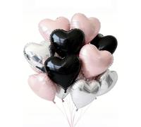 6/12 pezzi Palloncini a forma di cuore in alluminio e film di poliestere, 12 pezzi Palloncini a forma di cuore, Adatti per feste di compleanno, matrimoni, festa di nascità, decorazioni per San Valenti