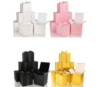 6/12 pezzi/Scatola regalo con coperchio, 12x12x12cm Scatola decorativa con nastro all'interno, adatta per confezioni regalo, 4 colori tra cui scegliere, adatta per Natale, feste invernali, matrimoni n
