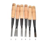 6/12 pezzi Set di utensili professionali for scalpelli for legno Kit di scalpelli for intaglio del legno con custodia in legno di alta qualità for utensili manuali da falegname (Color : A)
