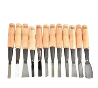 6/12 pezzi Set di utensili professionali for scalpelli for legno Kit di scalpelli for intaglio del legno con custodia in legno di alta qualità for utensili manuali da falegname (Color : B)