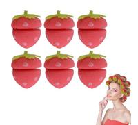 6/12 Pezzi Spugna Per Ricciolare Capelli Fragola Riccioli Senza Calore Bigodini Spugna Spugna Bigodini Fragola Strumento Spugna Spugna Per Acconciatura Donna Rosso (6 pezzi, Medio)
