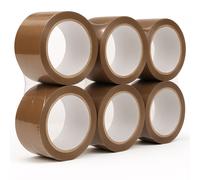 6/12 Rotoli Trasparente & Marrone Nastro Pacchi 66M Resistente Imballaggio Casa