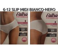 6-12 SLIP MIDI L'ALTRA COTONELLA ART. 3363 BIELASTICO MORBIDO INTIMO MUTANDA