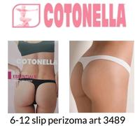 6-12 SLIP PERIZOMA DONNA COTONELLA 3489 COTONE BIELASTICO MORBIDO INTIMO STRING