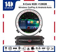 6+128GB 8-Core Android 14 Autoradio Per BMW Mini Cooper R56 GPS Carplay DSP DVD