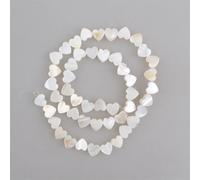 6-12Mm Conchiglia Naturale Perline Bianco Madre Perla Shell Cuore Perline a Forma di Cuore per la Creazione di Gioielli 6-7mm Intorno 62beads