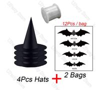 6/12pcs Halloween Nero Streghe Cappelli W/ Corda Appendere Mago Festa Fornitura
