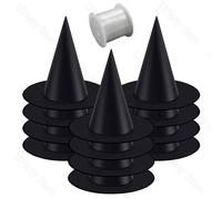 6/12pcs Halloween Nero Streghe Cappelli W/ Corda Appendere Mago Festa Fornitura