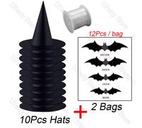 6/12pcs Halloween Nero Streghe Cappelli W/ Corda Appendere Mago Festa Fornitura