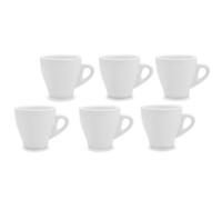 [6, 12Pz] Set Tazzine da Caffe in Ceramica Bianca Servizio da Caffè da 80Ml -208