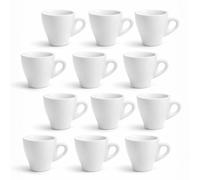 [6, 12Pz] Set Tazzine da Caffe in Ceramica Bianca Servizio da Caffè da 80Ml -208