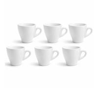 [6, 12Pz] Set Tazzine da Caffe in Ceramica Bianca Servizio da Caffè da 80Ml -208
