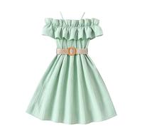6-13 Anni Vestito Bambina Senza Manica Estivo Elegante Abito Chiffon Halter A-Line Abito Principessa per Ragazza Abiti da Sposa per Feste Completi Scolastici Abbigliamento Bambine