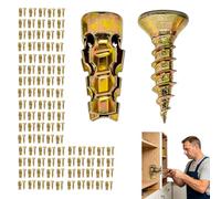 6×14mm Short Expansion Screw Set, Door Hinge Thread Repair Screws Short Expansion Wall Anchors for Cabinet Hinge Repair & Stripped Thread Restoration Easy to Install (100pcs)