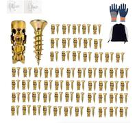 6×14mm Short Expansion Screw Set for Cabinet Hinge Repair & Stripped Thread Restoration, 6 * 14mm Door Hinge Thread Repair Screws, Wall Anchors & Matching Screws for Tile, Stone, Wood