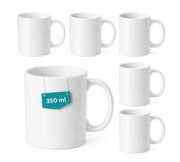 6, 18 o 36 Tazze Sublimazione 350ml Gres Bianco Personalizzabili + Scatola 804C
