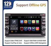 6.2" Double Din Android 14 Autoradio Sat Nav GPS CarPlay Wifi USB DSP 4+64GB DVD