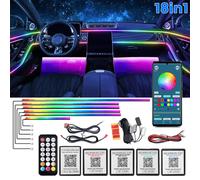 6-22in1 FIBRA OTTICA AUTO CAR AMBIENT LIGHT LUCI LED COMANDO APP INTERNI RGB 12V