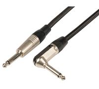 6.3mm Mono Jack Spina A ad Angolo Retto Intrecciato Cavo Chitarra Nero 3M