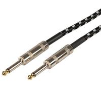 6.3mm Mono Jack Spina A Intrecciato Cavo Chitarra Nero/Bianco 6M