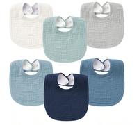 6/4/2 pezzi Set di bavette in morbido cotone tinta unita, adatte per bambini e bambine, bavette assorbenti e grandi per la dentizione e la salivazione confezione da 6,Confezione da 2,confezione da 4Te