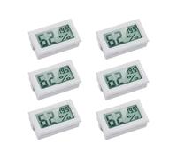 6/4/2 pezzi Termometro igrometro LCD digitale for interni Mini elettronico for temperatura e umidità(6pcs white ℃)