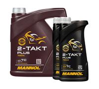 6 (4+2x1) Litri MANNOL 2-Takt Plus Olio Mischto Parzialmente Sintetico