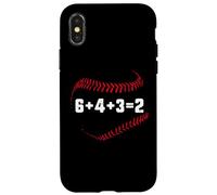 6+4+3=2 Double Play 643 Baseballer Softball Baseball Math Custodia per iPhone X/XS