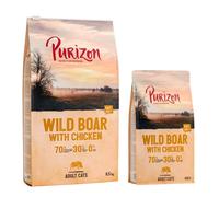 6,5 kg + 800 g gratis! 7,3 kg Purizon Crocchette per gatti - Adult Cinghiale & Pollo