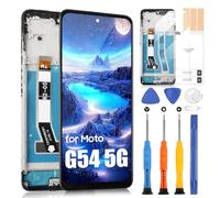 6.5" LCD Schermo per Motorola Moto G54 LCD Display per Moto G54 5G XT2343 Display Touch Screen Digitizer Ricambio Assembly + Riparazione Kit (Nero con Cornice)